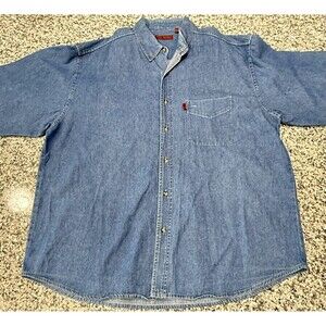 Real Ranch Denim Short Sleeve Button Down Mens sz XXL